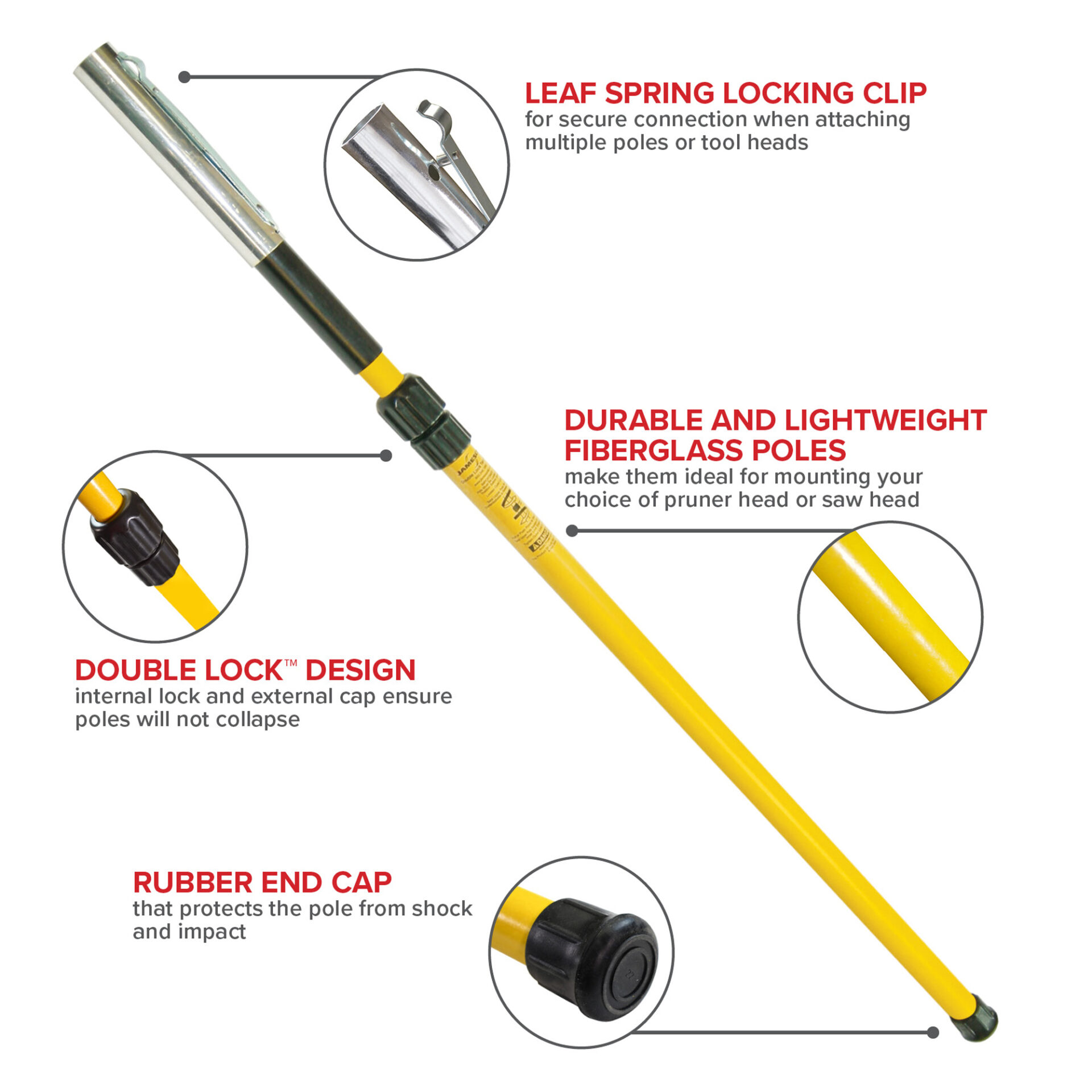 Double Lock Telescoping Pole Kit, 6-12', Jameson Tools
